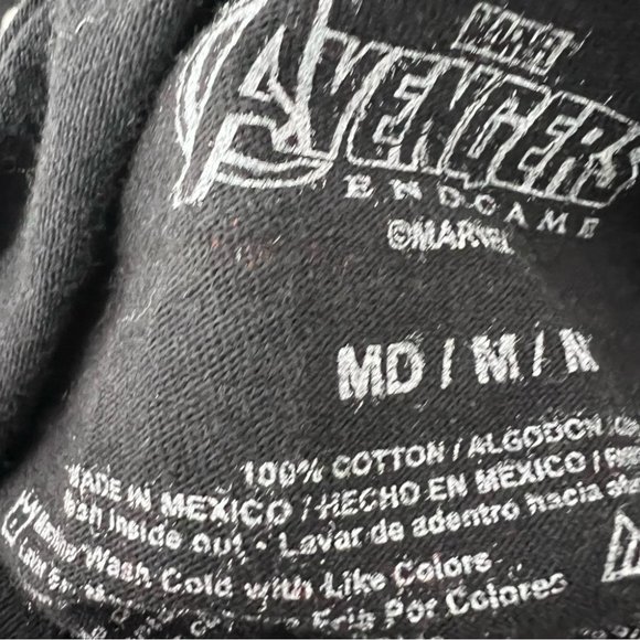Avengers marvel end game tshirt black blue red logo on front and back Disney - Picture 4 of 4